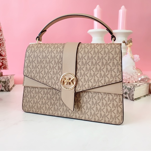 Final Sale!!! 👜 MICHAEL KORS 🌺 Greenwich Medium Logo Satchel - Picture 13 of 14